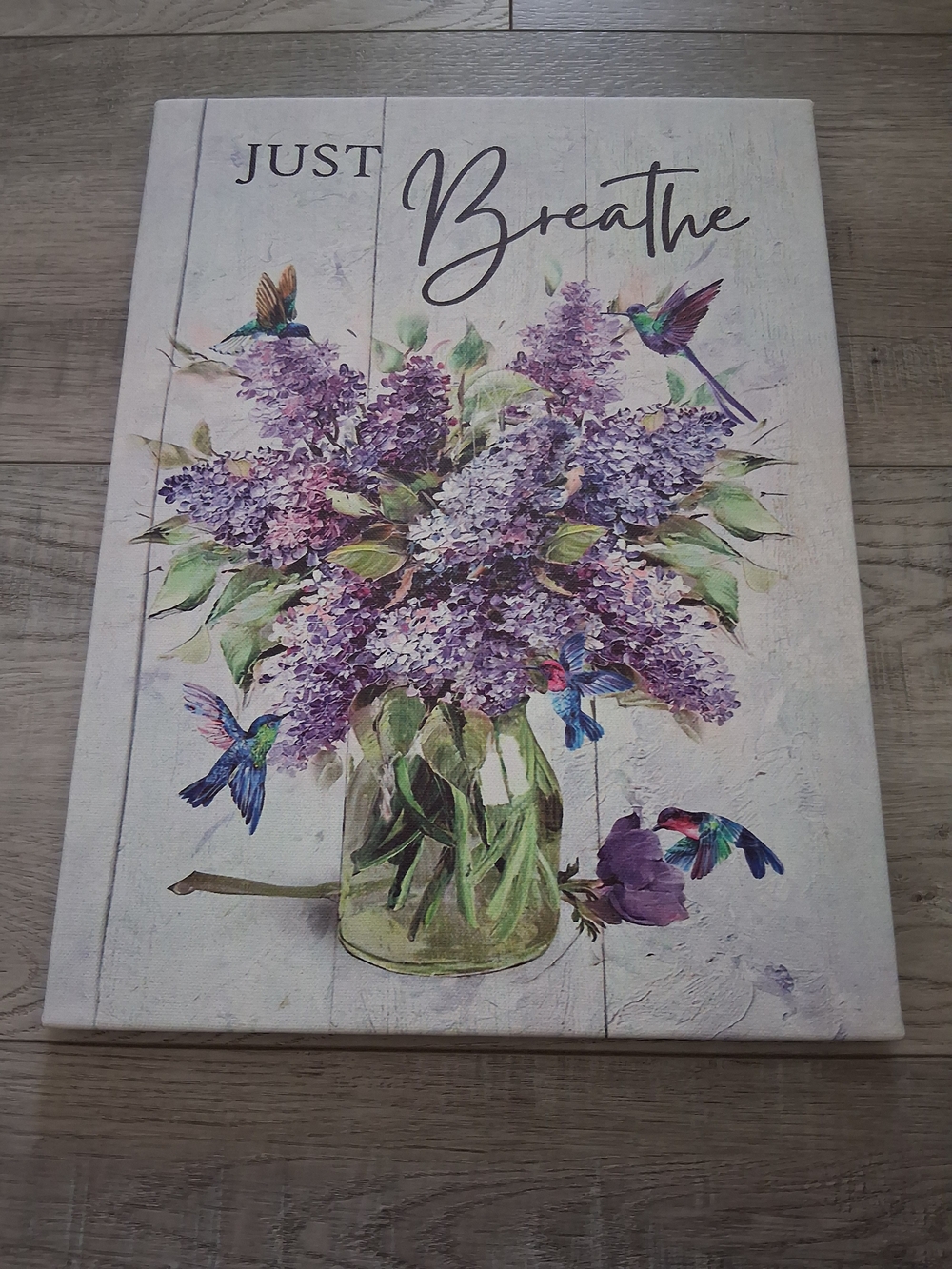 Just Breathe Lilac Bouquet Wall Art - Floral Canvas